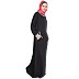 Travel abaya for winter- Black-Grey